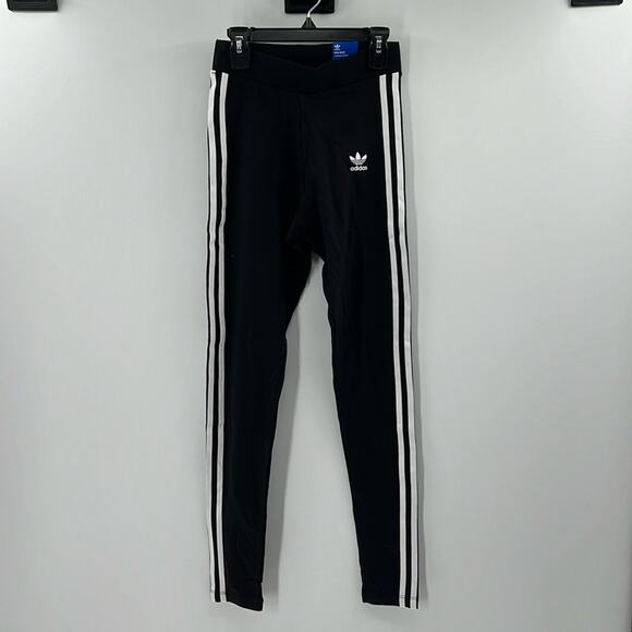 Adidas Women's Three Stripe Leggings - Black/White - XS - New with tags - Picture 1 of 8